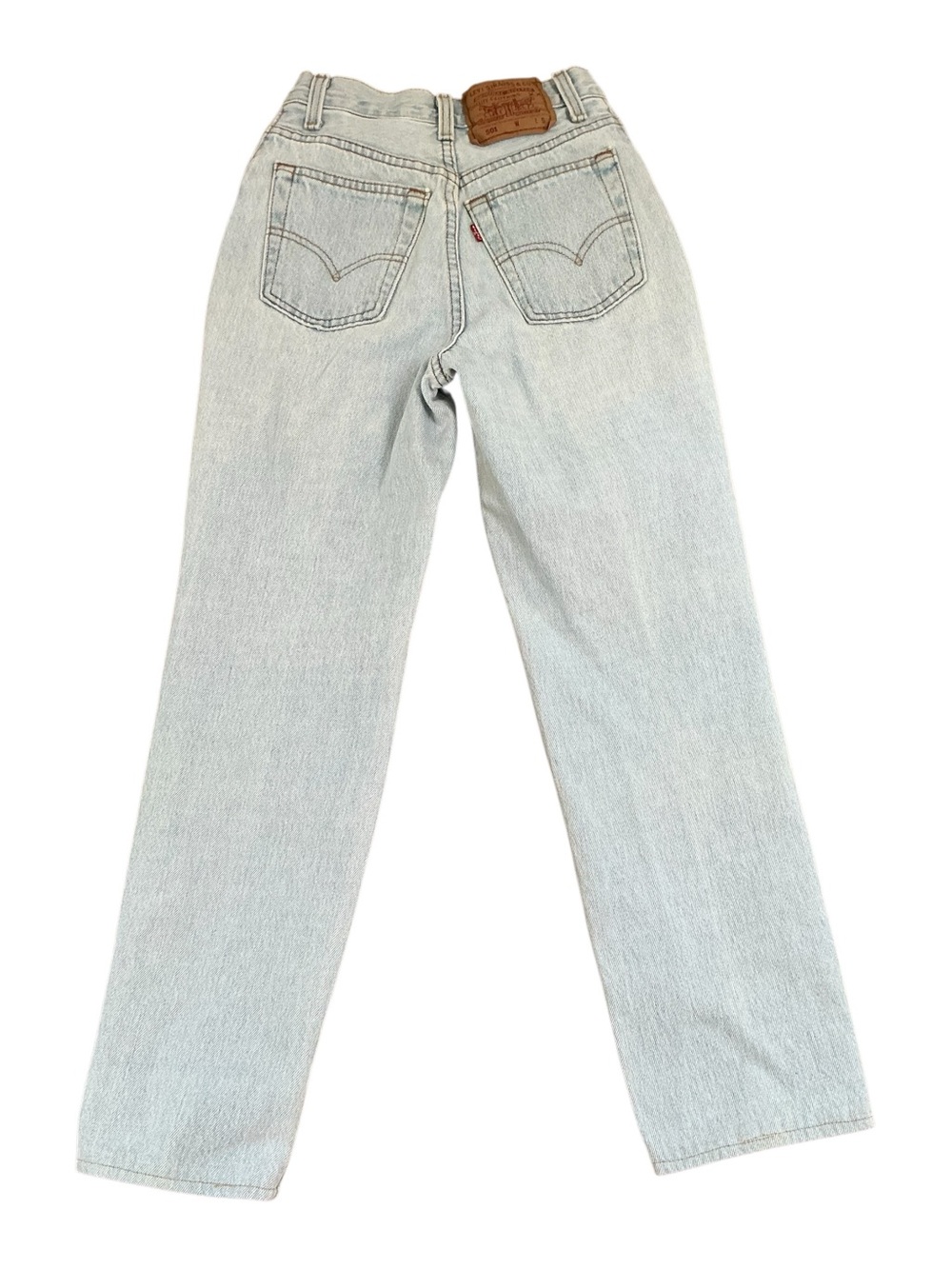 Vintage levi’s 501 button fly 90s straight leg light wash jeans 22 x 25 USA made